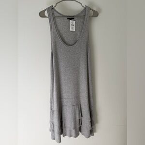 Aqua Gray casual mini dress with Ruffle Hem